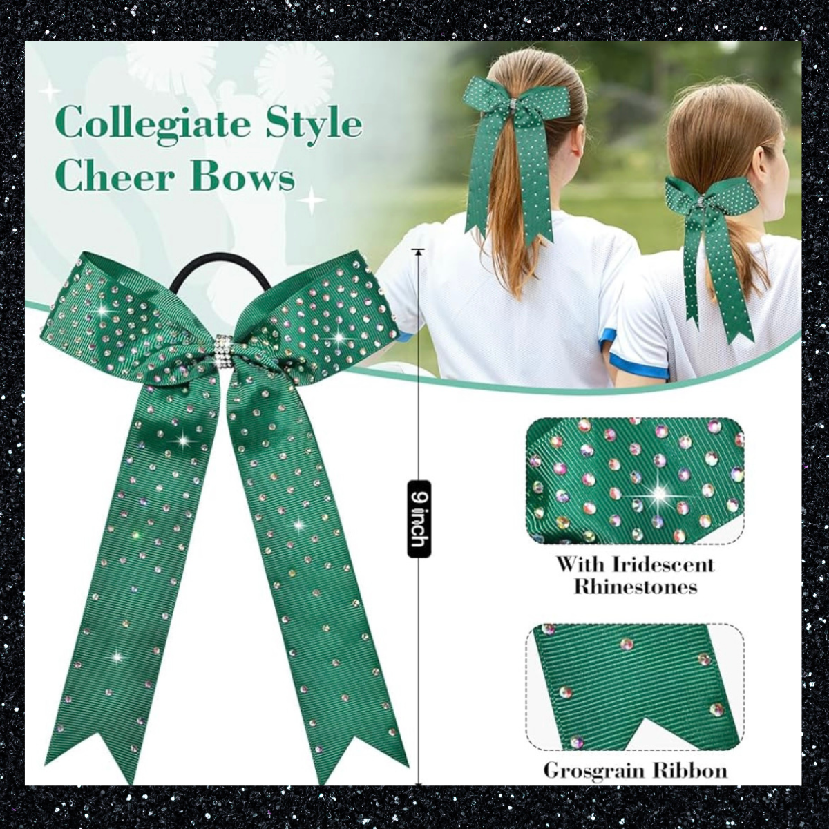Collegiate Rhinestone Cheer Bow
