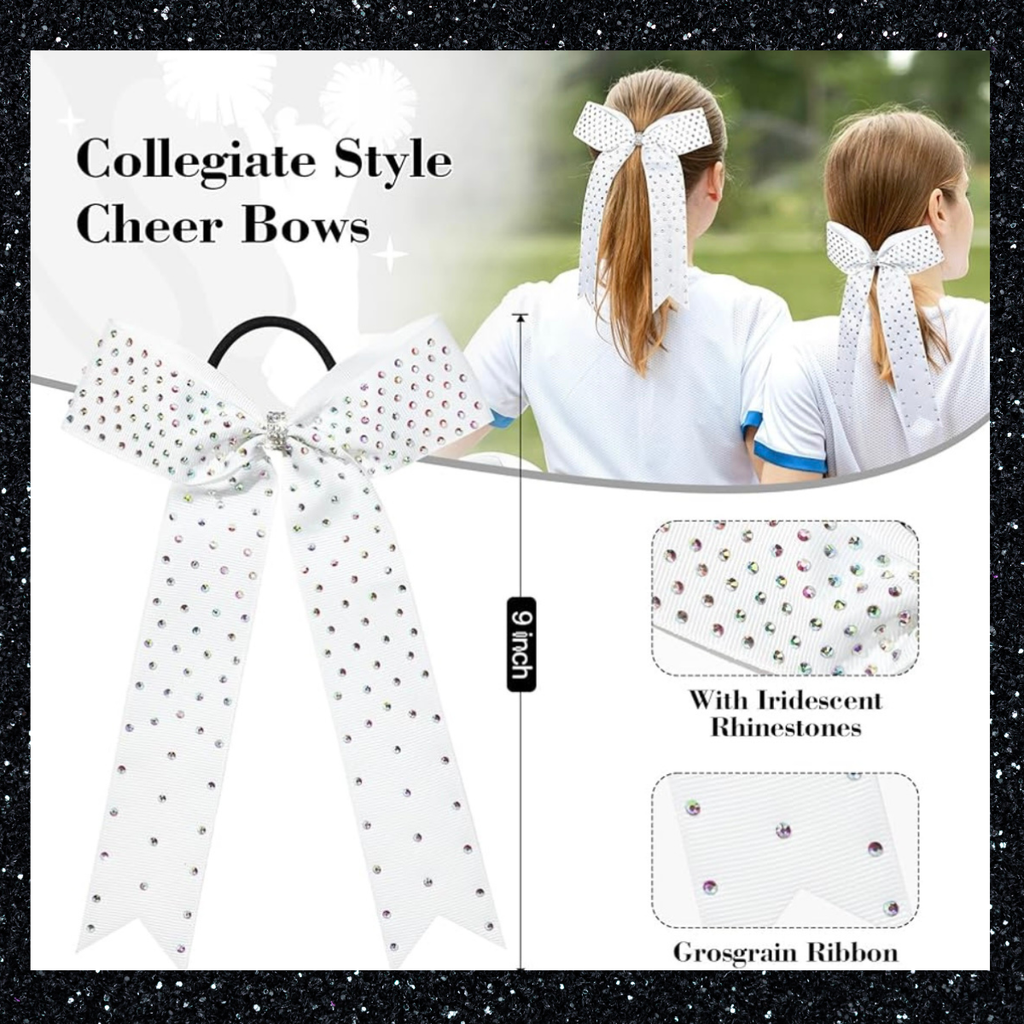 Collegiate Rhinestone Cheer Bow