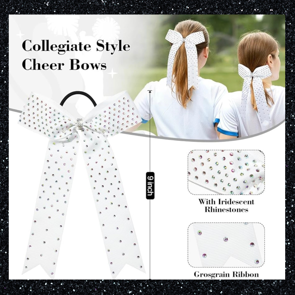 Collegiate Rhinestone Cheer Bow